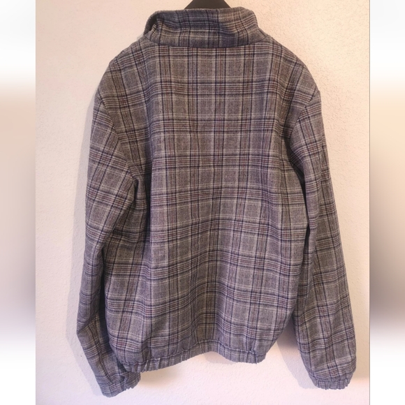 LIRA CRTV/SCTY Full Zip Jacket Men's Size Large BlackGray Plaid L/S Palm Tree - Picture 4 of 7